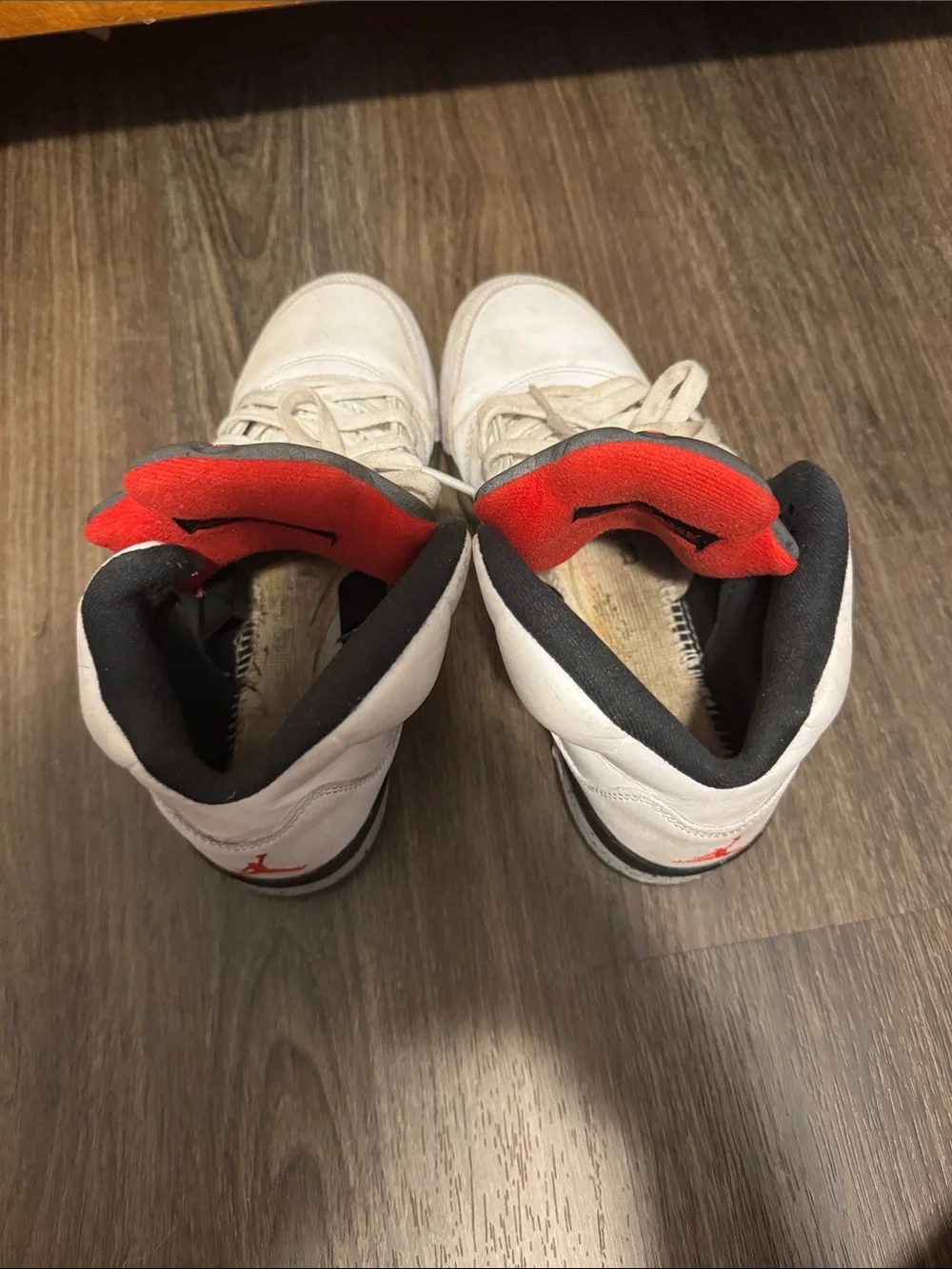 Jordan Kids White and Black Sneakers with Red Jumpman